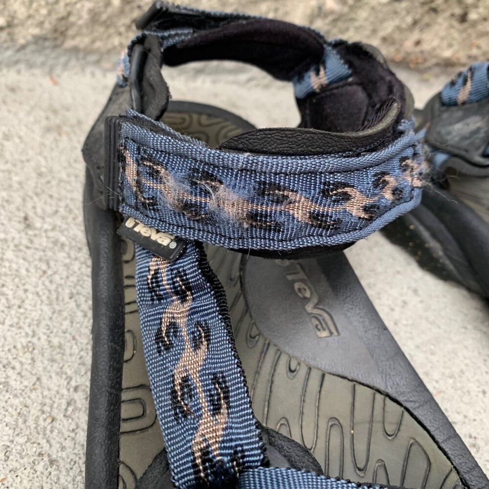 TEVA Geometric Sport Sandals Mens 10 Black Blue Shoes Outdoor Adventure Footwear - Picture 6 of 11